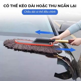 Chổi Dẹt Lau Xe Ô Tô Sợi Mềm Cao Cấp Cán Dài Hợp Kim Nhôm, Quét Bụi Nhanh Không Xước Sơn, Dụng Cụ Vệ Sinh Xe Tiện Lợi