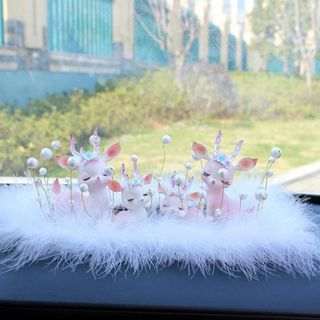 Set 4 con nai hồng xinh xắn trang trí Taplo ô tô xinh xắn-quà tặng cuộc sống