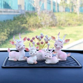 Set 4 con nai hồng xinh xắn trang trí Taplo ô tô xinh xắn-quà tặng cuộc sống