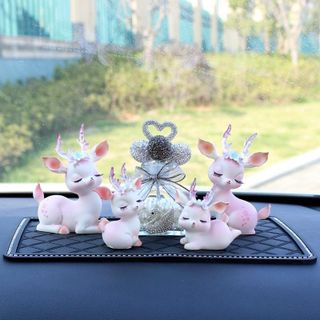 Set 4 con nai hồng xinh xắn trang trí Taplo ô tô xinh xắn-quà tặng cuộc sống