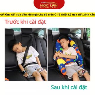Gối Ôm, Gối Tựa Đầu Khi Ngủ Cho Bé Trên Ô Tô, Gối Ôm Chữ U Thiết Kế Họa Tiết Xinh Xắn, Dễ Thương