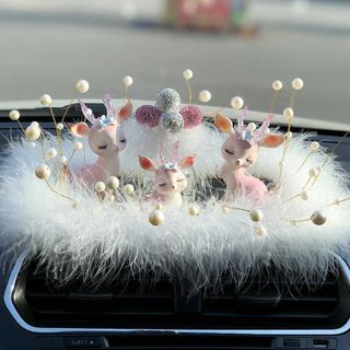 Set 4 con nai hồng xinh xắn trang trí Taplo ô tô xinh xắn-quà tặng cuộc sống
