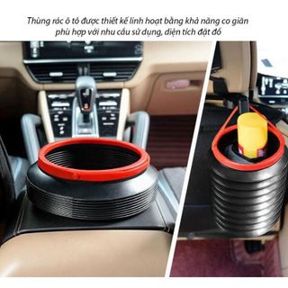 Thùng Rác Gấp Gọn Thùng Rác Ô Tô Mini Co Giãn Dung Tích 4L Có Nắp Đậy Cực Tiện Lợi moclancar