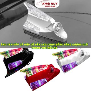 Ăng Ten Vây Cá Ô Tô Có Đèn LED Cao Cấp – Trang Trí Nóc Xe, Tự Phát Sáng Bằng Năng Lượng Gió, Phụ Kiện Xe Hơi