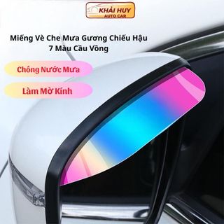 Bộ 2 Miếng Vè Che Mưa Gương Chiếu Hậu 7 Màu Cầu Vồng Chống Nước Mưa Làm Mờ Kính khaihuyauto