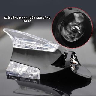 Ăng Ten Vây Cá Ô Tô Có Đèn LED Cao Cấp – Trang Trí Nóc Xe, Tự Phát Sáng Bằng Năng Lượng Gió, Phụ Kiện Xe Hơi