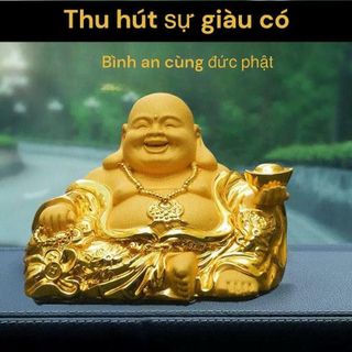 Tượng Phật Di Lặc Maitreya Mạ Vàng Để Taplo Ô Tô Bàn Làm Việc Mang Tới May Mắn, Tài Lộc , Bình An Thu Hút Sự Giàu Có Decor Decor Phòng Trang Trí Nhà