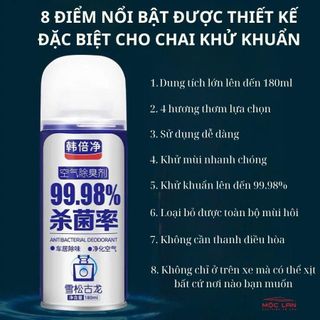 Chai Xịt Khử Mùi và Khử Trùng Máy Lạnh Ô Tô Làm Sach Không Khí Vệ Sinh Điều Hòa Xe Hơi