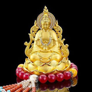 Tượng Quan Âm Cánh Lửa Đính Đá Ngồi Toạ Hoa Sen Tặng Kèm Tràng Hạt Trang Trí Taplo Mang Lại May mắn Cho Chủ Xe Decor Decor Phòng Trang Trí Nhà Phòng Khách