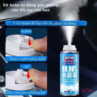 Chai Xịt Khử Mùi và Khử Trùng Máy Lạnh Ô Tô Làm Sach Không Khí Vệ Sinh Điều Hòa Xe Hơi