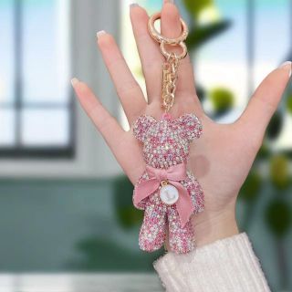 Móc Khóa Gấu Berick Pha Đính Đá Hoạt Hình Cao Cấp Treo Chìa Khóa Túi Xách Móc Khoá Pikachu Đinh Trang Trí