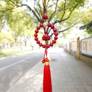 Khánh Treo Xe Ô Tô , Xe Hơi Hình Hoa Sen Hạt Gỗ Chu Sa Mang Lại May Mắn Bình An-Ô Tô Fun mộc lan