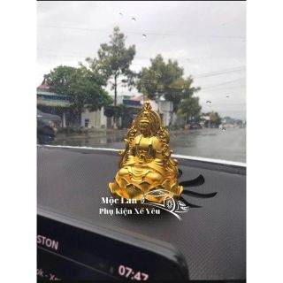Tượng Quan Âm Cánh Lửa Đính Đá Ngồi Toạ Hoa Sen Tặng Kèm Tràng Hạt Trang Trí Taplo Mang Lại May mắn Cho Chủ Xe Decor Decor Phòng Trang Trí Nhà Phòng Khách