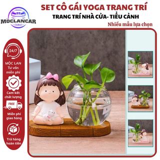 Chậu Trồng Cây Hình Cô Gái Tập Yoga, Bình Thủy Sinh Có Nhiều Mẫu,Bao Gồm Tượng-Bình-Đế Giúp Thư Giãn