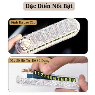 Bảng Ghi Số Điện Thoại Đá Nhỏ Trên Taplo Ô Tô Đính Đá Cao Cấp – Mix Hoa Trà Cao Cấp Sang Trọng - Khaihuyautocar