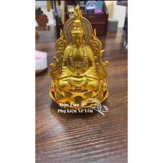 Tượng Quan Âm Cánh Lửa Đính Đá Ngồi Toạ Hoa Sen Tặng Kèm Tràng Hạt Trang Trí Taplo Mang Lại May mắn Cho Chủ Xe Decor Decor Phòng Trang Trí Nhà Phòng Khách