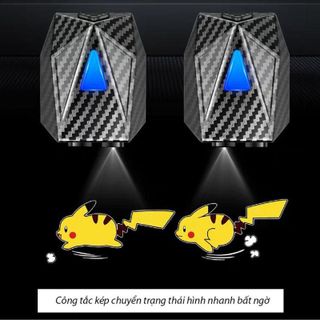 Đèn Led Trang Trí VikiTech Gắn Đuôi Xe Máy Chiếu Phát Hình Ảnh Chuyển Động Anime Pikachu Chất Liệu Sợi Carbon Nhẹ Chắc