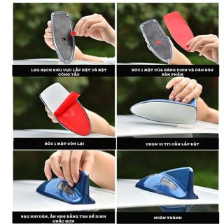 Ăng Ten Vây Cá Mập Hàng Cao Cấp Có Đèn Led Chạy Bằng Năng Lượng Mặt Trời Gắn Trên Nóc Xe Hơi khaihuyauto