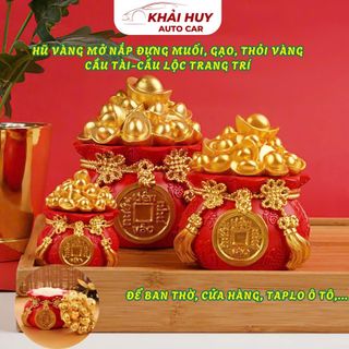 ComBo 3 Hũ Đựng Muối - Gạo Tài Lộc, Hũ Thần Tài Đặt Taplo Ô Tô Trang Trí Ban Thờ Hoặc Bàn Làm Việc