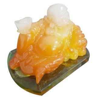 [Có sẵn] Tượng phật Di Lặc Ngọc xanh - Ngọc vàng may mắn trang trí phong thủy trong nhà và taplo ô tô - tượng ngọc bích Decor Decor Phòng