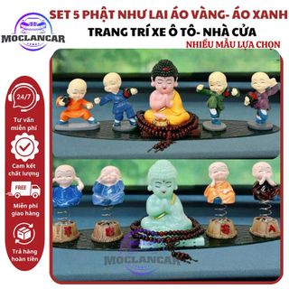 Sét 5 Món Ông Phật Như Lai Áo Vàng Và Bộ Tứ Không Tặng Thảm, Ở Đâu Có Phật Ở Đó Có Bình An - Otofunmoclan