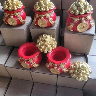 ComBo 3 Hũ Đựng Muối - Gạo Tài Lộc, Hũ Thần Tài Đặt Taplo Ô Tô Trang Trí Ban Thờ Hoặc Bàn Làm Việc