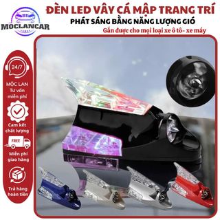 Đèn Vây Cá Mập LED Trang Trí Xe Ô Tô - Xe Máy Phát Sáng Đa Màu, Phát Sáng Bằng Năng Lượng Gió