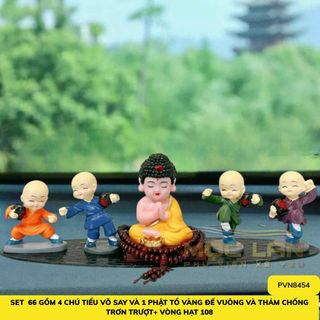 Sét 5 Món Ông Phật Như Lai Áo Vàng Và Bộ Tứ Không Tặng Thảm, Ở Đâu Có Phật Ở Đó Có Bình An - Otofunmoclan