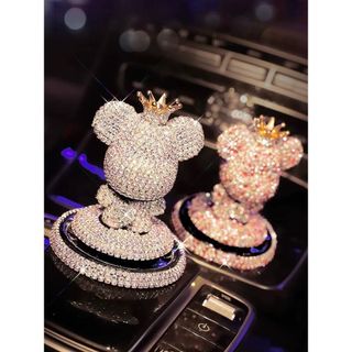 Gấu Chân Ngắn Gloomy Bear Đính Đá Sang Trọng Trang Trí Taplo Oto, Sáp Thơm Khử Mùi Ô Tô