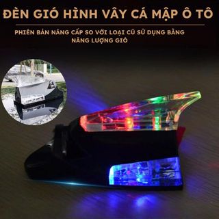Đèn Vây Cá Mập LED Trang Trí Xe Ô Tô - Xe Máy Phát Sáng Đa Màu, Phát Sáng Bằng Năng Lượng Gió