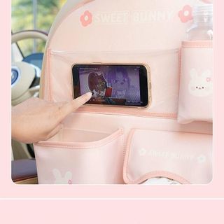 Túi Đa Năng Treo Ô Tô Phụ Tùng Nội Thất Đựng Đồ Phong Cách Hàn Quốc Chống Thấm Hình Gấu Nâu Thỏ Hồng Dễ Thương