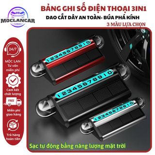 Bảng Số Điện Thoại 3IN1 Kiêm Búa Phá, Dụng Cụ Cắt Dây Đai An Toàn Bằng Kim Loại Có Đèn LED Dạ Quang