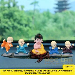 Sét 5 Món Ông Phật Như Lai Áo Vàng Và Bộ Tứ Không Tặng Thảm, Ở Đâu Có Phật Ở Đó Có Bình An - Otofunmoclan