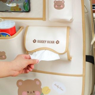 Túi Đa Năng Treo Ô Tô Phụ Tùng Nội Thất Đựng Đồ Phong Cách Hàn Quốc Chống Thấm Hình Gấu Nâu Thỏ Hồng Dễ Thương