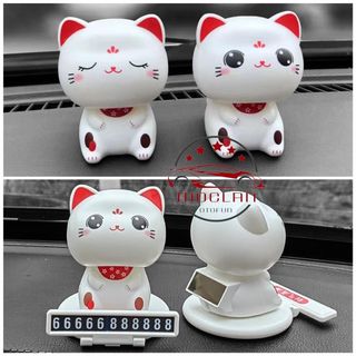 Mèo Luckey trắng gật mang lại tài lộc cho chủ Xe-Trang trí Taplo