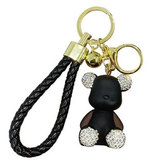 (5 màu) Móc Khóa Gấu Berick Pha Lê Trong Suốt Tai Đính Đá Hoạt Hình Dễ Thương Pikachu Đinh Caro Móc Khoá