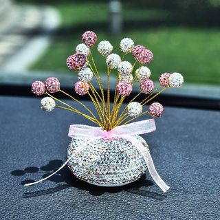 Chậu cây tài lộc trang trí ô tô nhà cửa - chậu cây đính đá