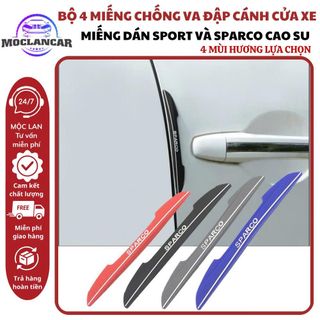 Bộ 4 Miếng Dán Sport Và Sparco Chống Va Đập Cánh Cửa - Miếng Dán Cao Su Chống Va Đập Gương Và Cánh Cửa Ô Tô