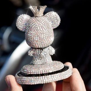 Gấu Chân Ngắn Gloomy Bear Đính Đá Sang Trọng Trang Trí Taplo Oto, Sáp Thơm Khử Mùi Ô Tô