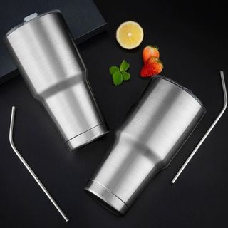 Bình Giữ Nhiệt - Ly Giữ Nhiệt Inox Thái Lan + 1 Ống Hút + Dung Tích 900ml Khải Huy Yêu Xe