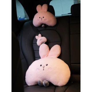 Gối Tựa Đầu Ô Tô Hình Thỏ Dễ Thương, Gối Ô Tô Hình Thú Hai Màu Hồng , Trắng Dùng Trên Xe Hơi khaihuyauto