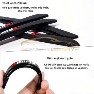 Bộ 4 Miếng Dán Sport Và Sparco Chống Va Đập Cánh Cửa - Miếng Dán Cao Su Chống Va Đập Gương Và Cánh Cửa Ô Tô