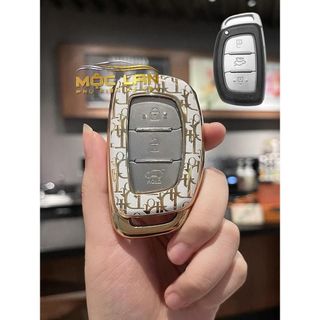 Ốp khóa I10 Tucson Elantra 2014-2023 - ốp mạ vàng TPU mới nhất năm 2023 cao cấp sang trọng Móc Khoá Silicon Móc Khóa
