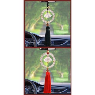 Dây Treo Trang Trí Gương Chiếu Hậu Xe Hơi Hình Đài Sen Đá Pha Lê-Khánh Liên Hoa Vòng Hạt Trong Suốt Treo Gương Chiếu hậu