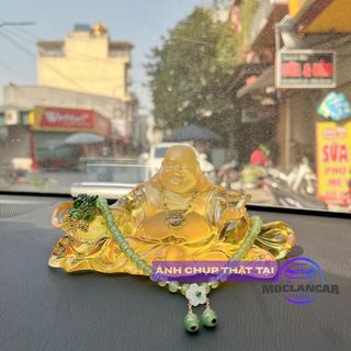 Tượng Phật Di Lặc Để Taplo Ô Tô Lưu Ly Cao Cấp – Phật Cười Chiêu Tài Lộc, Bình An – Trang Trí Xe Hơi Sang Trọng