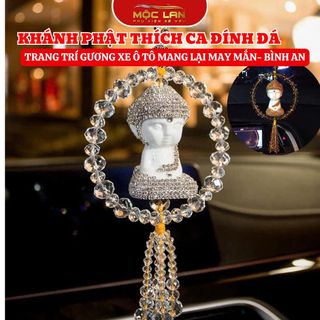 Khánh Treo Ô Tô Thích Ca Buddha Sen Đá Phong Thủy Cao Cấp - Dây Treo Trang Trí May Mắn Bình An