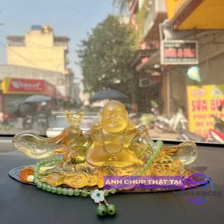 Tượng Phật Di Lặc Để Taplo Ô Tô Lưu Ly Cao Cấp – Phật Cười Chiêu Tài Lộc, Bình An – Trang Trí Xe Hơi Sang Trọng