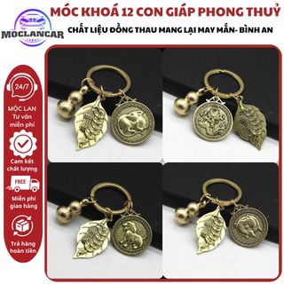 Móc Khóa 12 Con Giáp Kèm Hồ Lô Phong Thủy Bằng Đồng Thau Theo Mệnh Mang Lại Bình An Và Tài Lộc