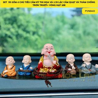 Sét 5 Món Ông Phật Tổ Cầm Quạt Và Bộ Tứ Không Tặng Thảm, Ở Đâu Có Phật Ở Đó Có Bình An - Otofunmoclan