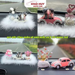 Set Đôi Tình Nhân Bé Nhỏ NGồi Xe Ô Tô Trang Trí Nhà Cửa, Xe Hơi, Bàn Học Khaihuyauto